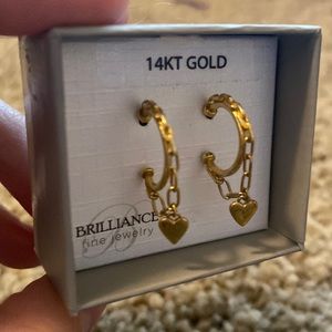 14k gold hoops with chain